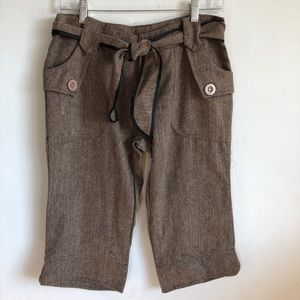 Neslay Paris Brown Tweed Herringbone City Shorts M